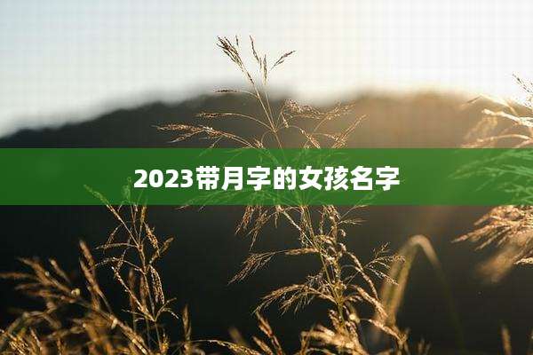 2023带月字的女孩名字