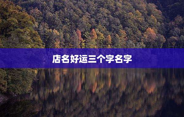 店名好运三个字名字