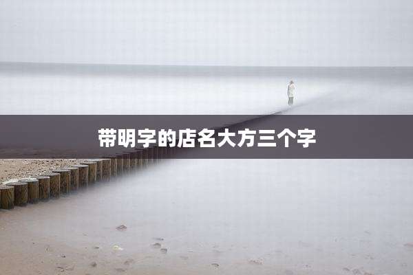 带明字的店名大方三个字