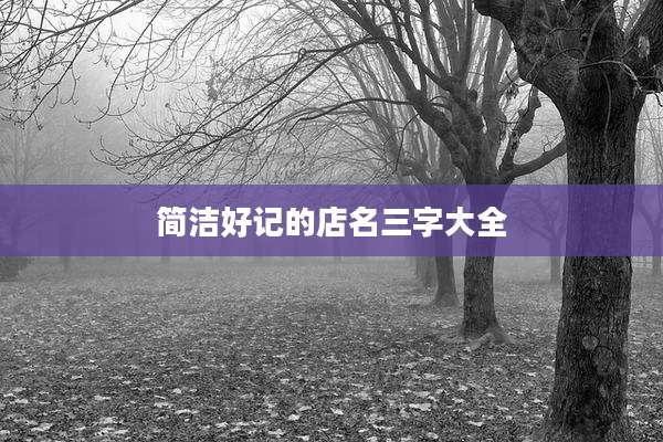 简洁好记的店名三字大全
