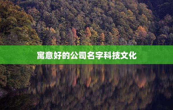 寓意好的公司名字科技文化