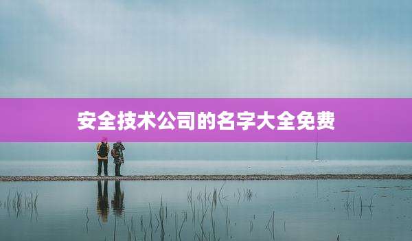 安全技术公司的名字大全免费