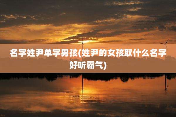 名字姓尹单字男孩(姓尹的女孩取什么名字好听霸气)