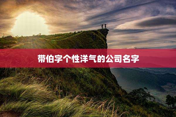 带伯字个性洋气的公司名字