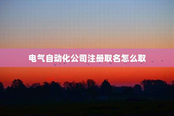 电气自动化公司注册取名怎么取