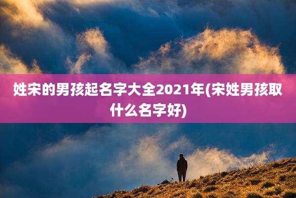 姓宋的男孩起名字大全2021年(宋姓男孩取什么名字好)