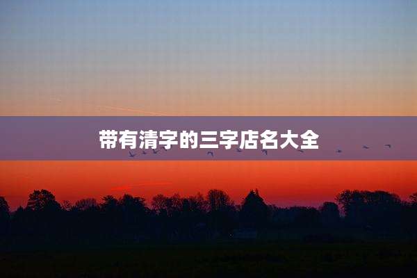 带有清字的三字店名大全