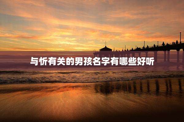 与忻有关的男孩名字有哪些好听