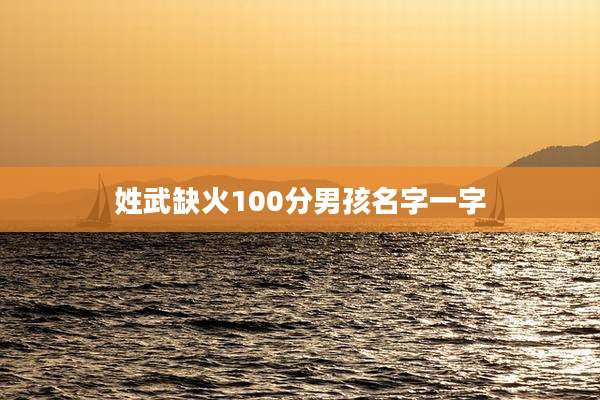 姓武缺火100分男孩名字一字
