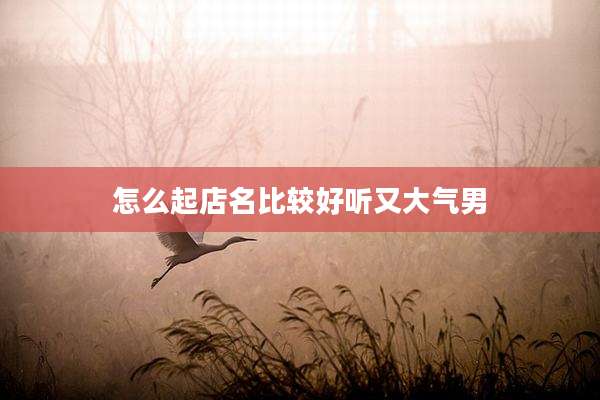 怎么起店名比较好听又大气男