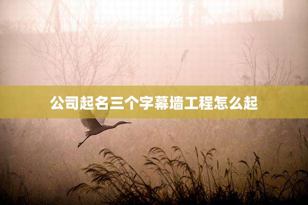 公司起名三个字幕墙工程怎么起