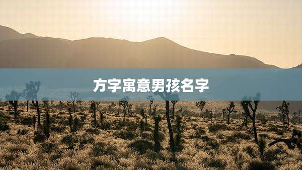 方字寓意男孩名字