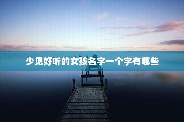 少见好听的女孩名字一个字有哪些