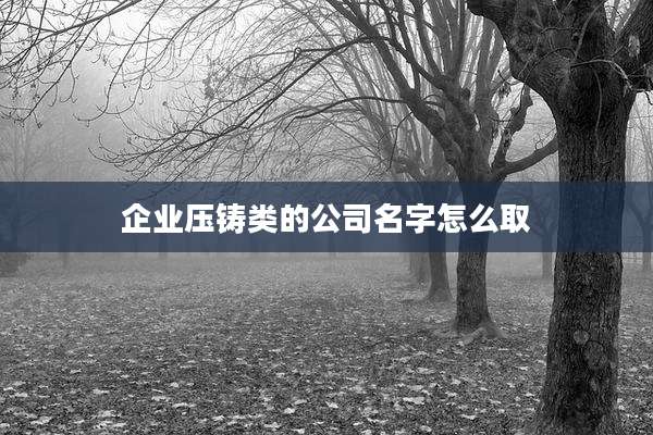 企业压铸类的公司名字怎么取