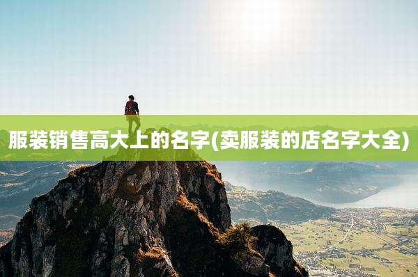 服装销售高大上的名字(卖服装的店名字大全)