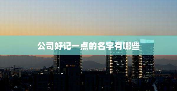 公司好记一点的名字有哪些