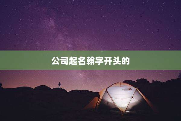公司起名翰字开头的