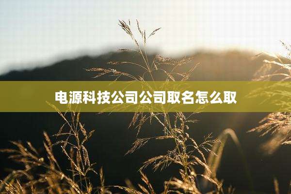 电源科技公司公司取名怎么取