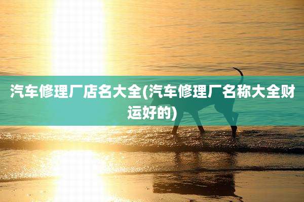 汽车修理厂店名大全(汽车修理厂名称大全财运好的)