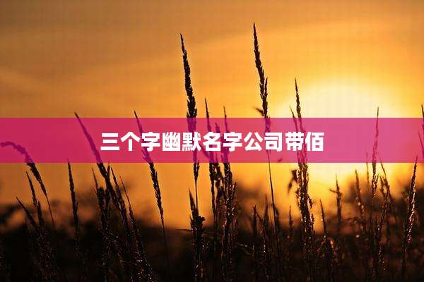 三个字幽默名字公司带佰