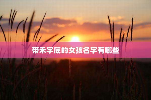带禾字底的女孩名字有哪些