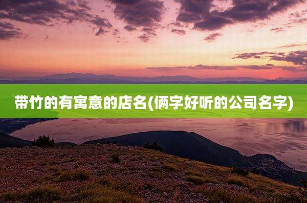 带竹的有寓意的店名(俩字好听的公司名字)