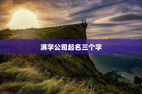 满字公司起名三个字