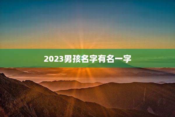 2023男孩名字有名一字