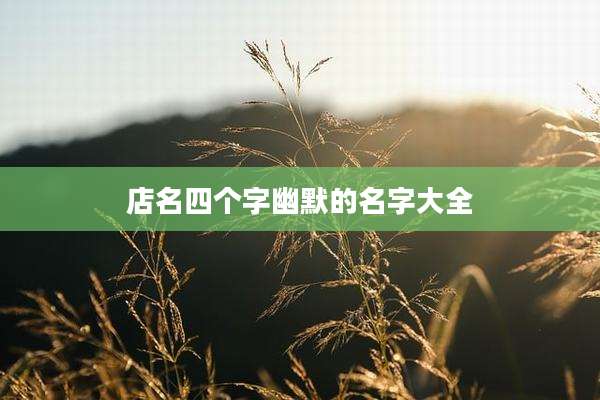店名四个字幽默的名字大全