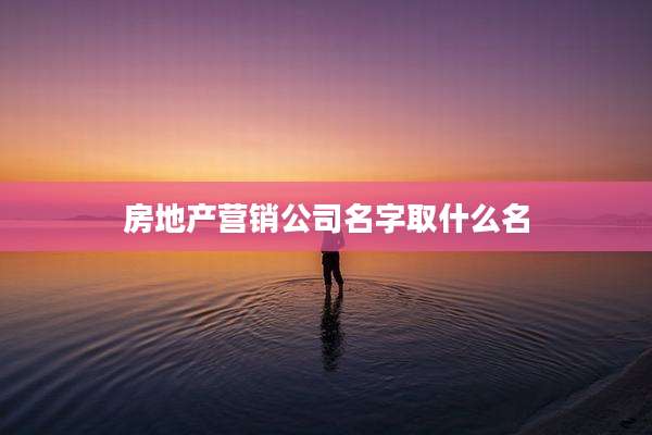 房地产营销公司名字取什么名