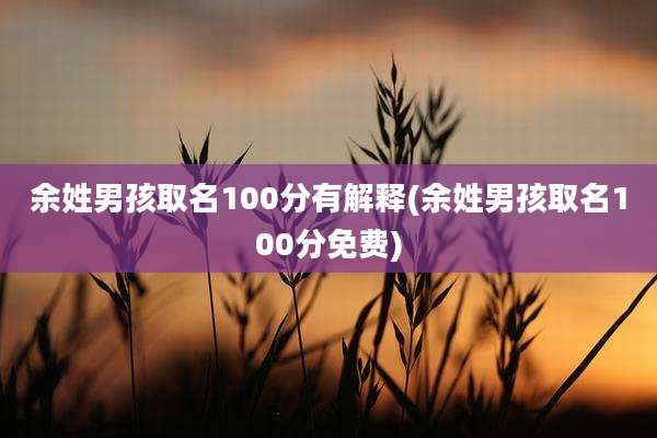 余姓男孩取名100分有解释(余姓男孩取名100分免费)