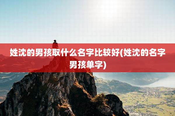 姓沈的男孩取什么名字比较好(姓沈的名字男孩单字)