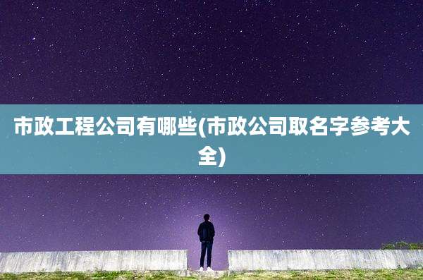 市政工程公司有哪些(市政公司取名字参考大全)
