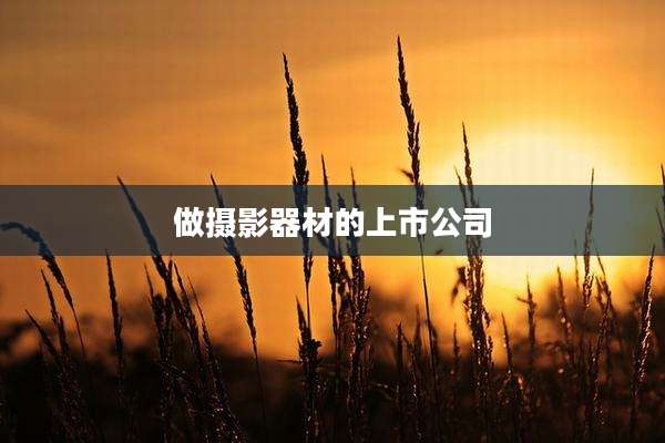 做摄影器材的上市公司