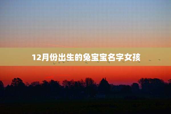 12月份出生的兔宝宝名字女孩
