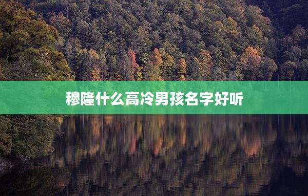 穆隆什么高冷男孩名字好听