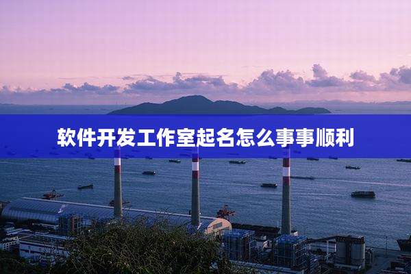 软件开发工作室起名怎么事事顺利