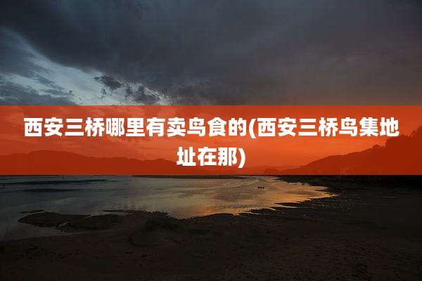 西安三桥哪里有卖鸟食的(西安三桥鸟集地址在那)