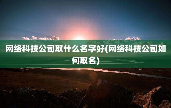 网络科技公司取什么名字好(网络科技公司如何取名)