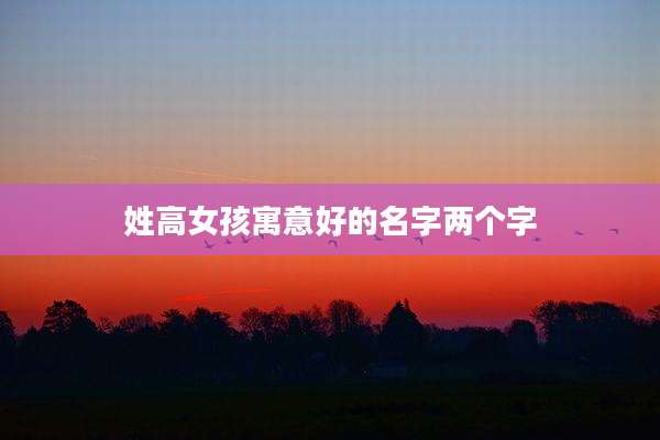 姓高女孩寓意好的名字两个字