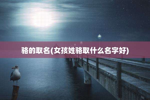 骆的取名(女孩姓骆取什么名字好)
