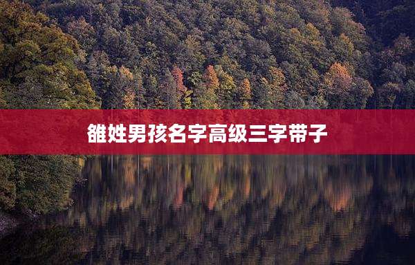 雒姓男孩名字高级三字带子