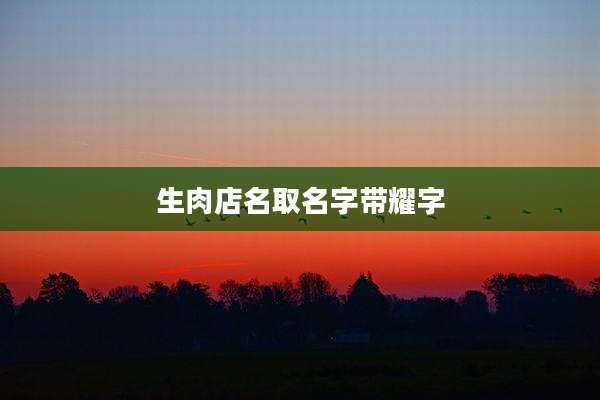 生肉店名取名字带耀字