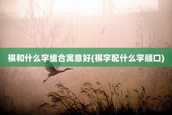 祺和什么字组合寓意好(祺字配什么字顺口)