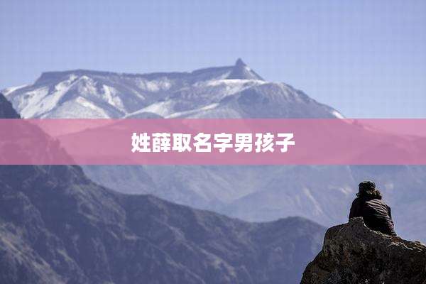 姓薛取名字男孩子