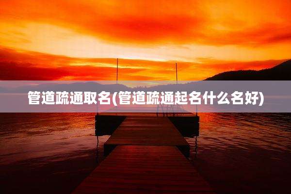 管道疏通取名(管道疏通起名什么名好)