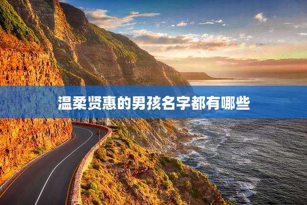 温柔贤惠的男孩名字都有哪些