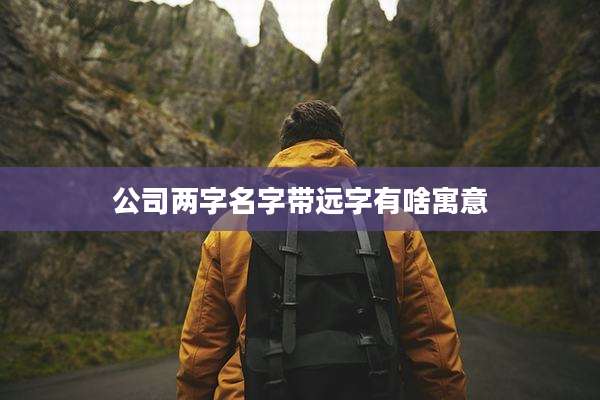 公司两字名字带远字有啥寓意