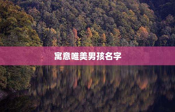 寓意唯美男孩名字