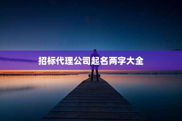 招标代理公司起名两字大全